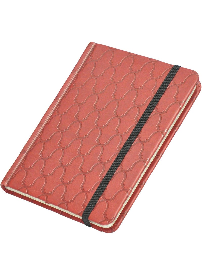 FIS Notebook With Elastic Band Italian PU Cover, Ivory Paper, 5 mm Square, Maroon Color, 96 Sheets With Gift Box, A6 Size - Image 1